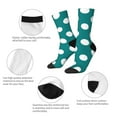 Fotbe Teal And White Polka Dot Pattern Long Socks for Men & Women ...