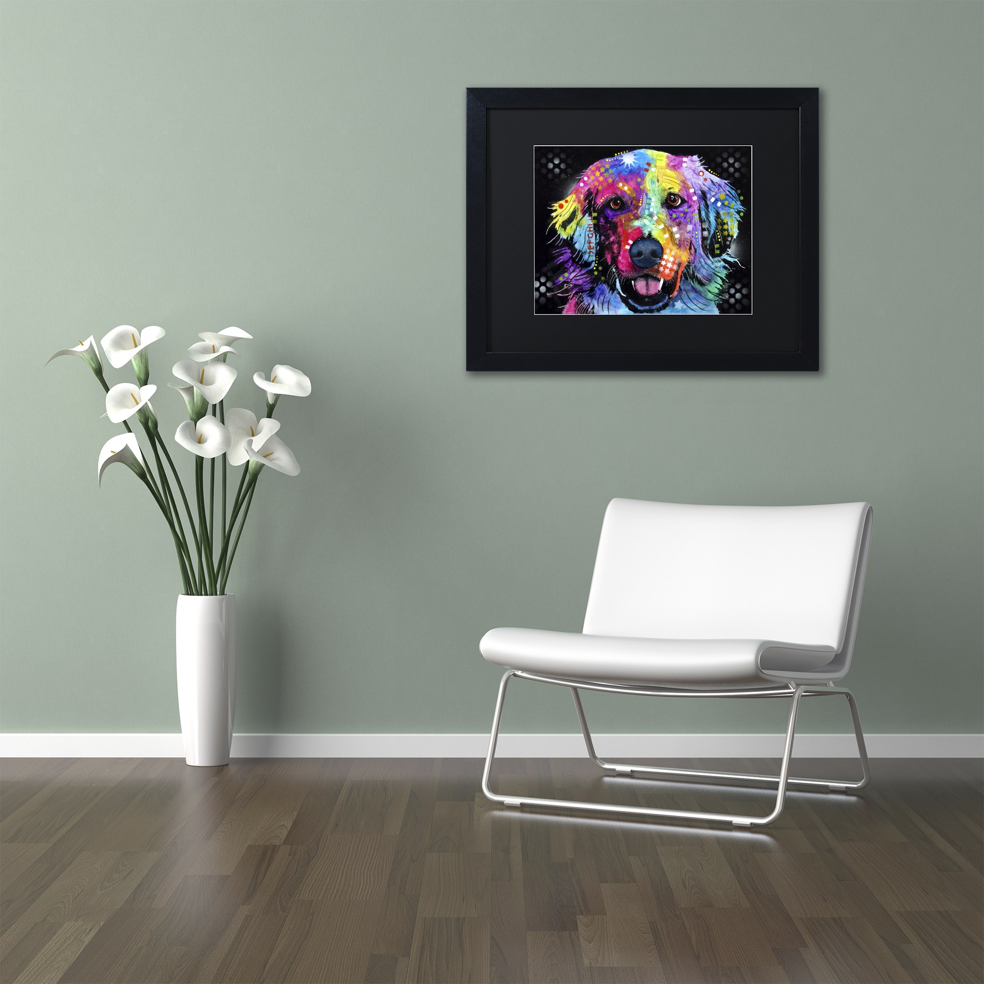 Trademark Fine Art "Golden" Canvas Art by Dean Russo, Black Matte, Black Frame