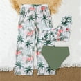 thumbnail image 6 of GYRATEDREAM Girl's 3 Piece Swimsuit Summer Halter Bikini Set Tropical Print High Waist Bathing Suit with Quick Dry Cover Up Pants Swimwear for 9Y Green, 6 of 8