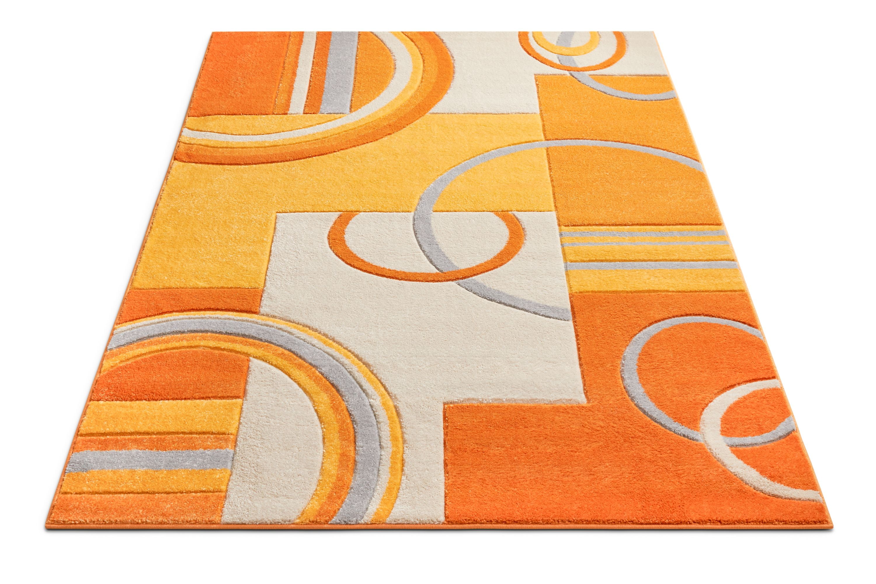 Well Woven Ruby Galaxy Waves Modern Geometric Orange 5'3" x 7'3" Area Rug