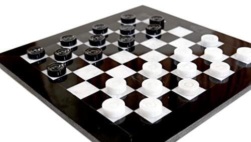 RADICALn Checkers Board Game 15 Inches Handmade Marble Checkers Game