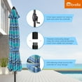 thumbnail image 2 of Ulax Furniture 9Ft Outdoor Sunbrella Tiltable Round Market Umbrella with Aluminum Pole and Crank (Dolce Oasis), 2 of 7
