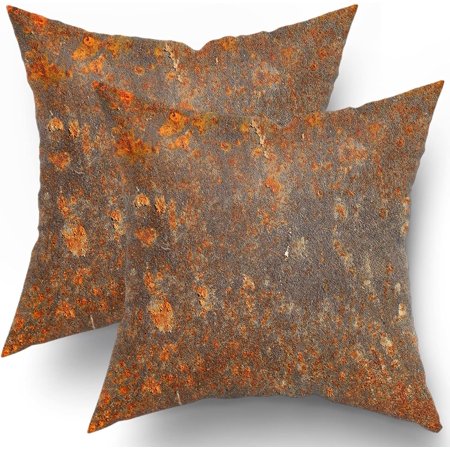 

Rust Throw Pillows 16x16 In Rust Pillow Cover Colorful Metal Rusty Steel Iron Structure Orange Decorative Couch Pillow Cases with Zipper Set of 2 Home Decor for Living Room Bedroom Cushion Outdoor