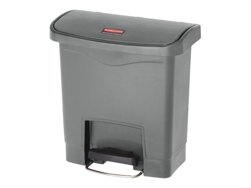Rubbermaid Commercial Slim Jim StepOn Trash can flip lid 4 gal