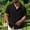 Black, variant on Men's Solid Linen Blend Short Sleeve Button-Down Shirt with Multi-Pockets, Ideal for Summer Vacations Gray XXL