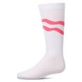 thumbnail image 3 of MeMoi Girls "Double Wave" Ribbed Cotton-Blend Knee High Sock - Girls - Female, 14, Magenta, 3 of 10