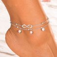 thumbnail image 4 of Tobillera de tres capas, pulsera de tobillo, cadena de pie con hojas, accesorios, joyería para pies para mujeres y niñas, 4 of 5