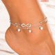 thumbnail image 4 of Tobillera de tres capas, pulsera de tobillo, cadena de pie con hojas, accesorios, joyería para pies para mujeres y niñas, 4 of 5