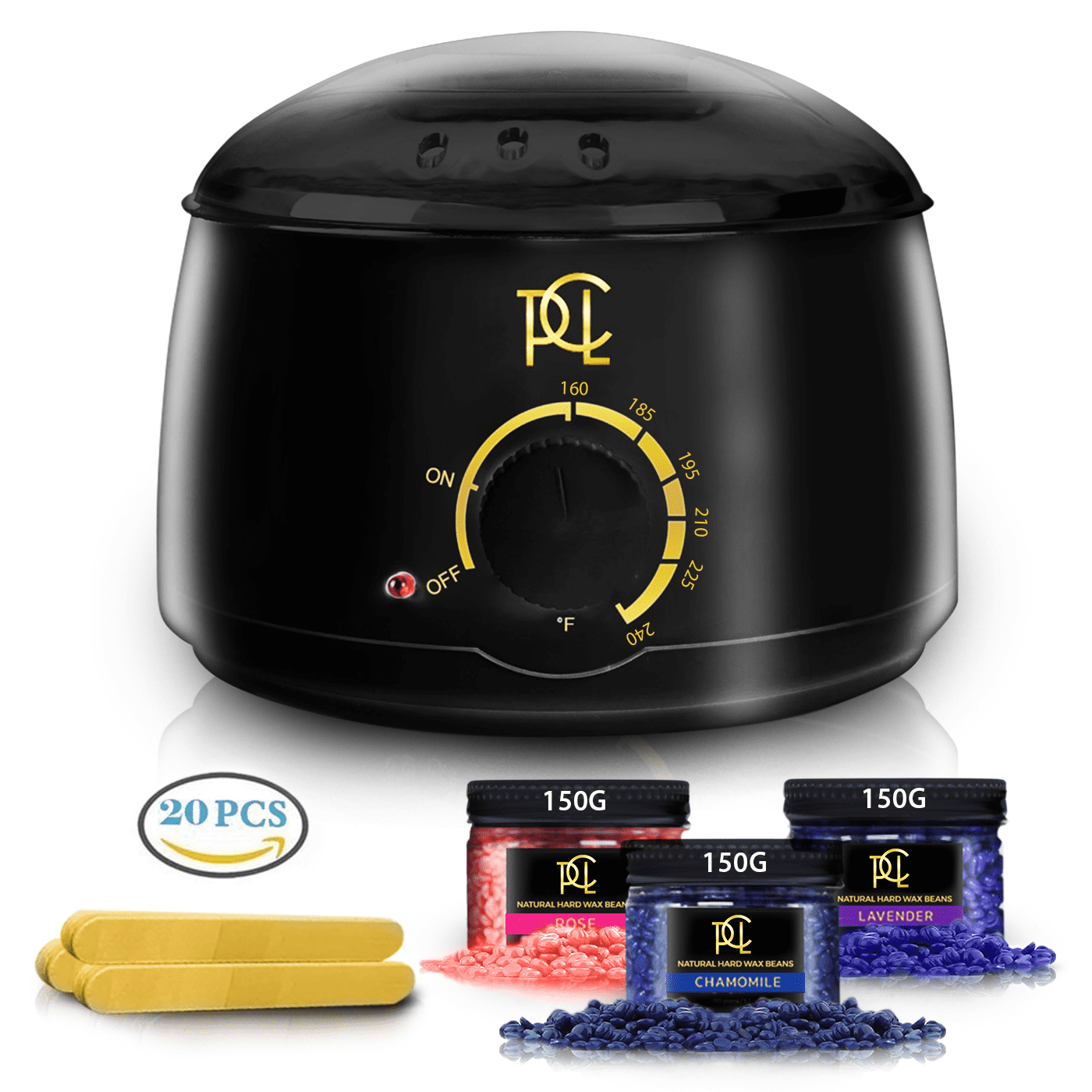 Pure Clean Love Wax Warmer Hair Removal Kit with Hard Wax Beans and Wax