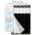 thumbnail image 2 of No Hook Shower Curtain with Snap in Liner,Black Waterproof Bath Curtain Double Layers with See Through Top Window,Solid Color Hotel Shower Curtains 36x72in, 2 of 9
