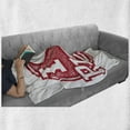 thumbnail image 6 of Saying Soft Flannel Fleece Blanket, Grunge I Love Pizza Lettering with Heart Shape and Rubber Stamp Food Theme, Cozy Plush for Indoor and Outdoor Use, 50" x 60", Vermilion and White, by Ambesonne, 6 of 6
