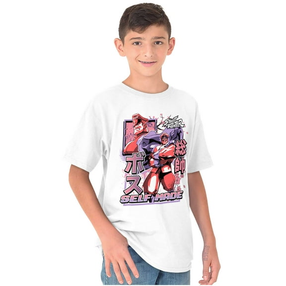 Street Fighter M Bison Self Made Crewneck T Shirts Boy Girl Teen Brisco Brands XS