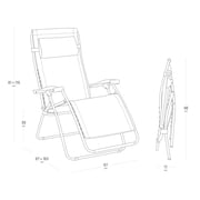 Lafuma Zen Edition Adjustable Relaxation Chair, Multi-Position Armchair, Grey