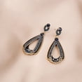 thumbnail image 5 of Pendientes para mujer, regalos para mujer, pendientes largos vintage de aguja con forma de gota de agua y diamantes, delicados pendientes de diamantes de imitación azules, pendientes dorados., 5 of 5