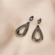 thumbnail image 5 of Pendientes para mujer, regalos para mujer, pendientes largos vintage de aguja con forma de gota de agua y diamantes, delicados pendientes de diamantes de imitación azules, pendientes dorados., 5 of 5