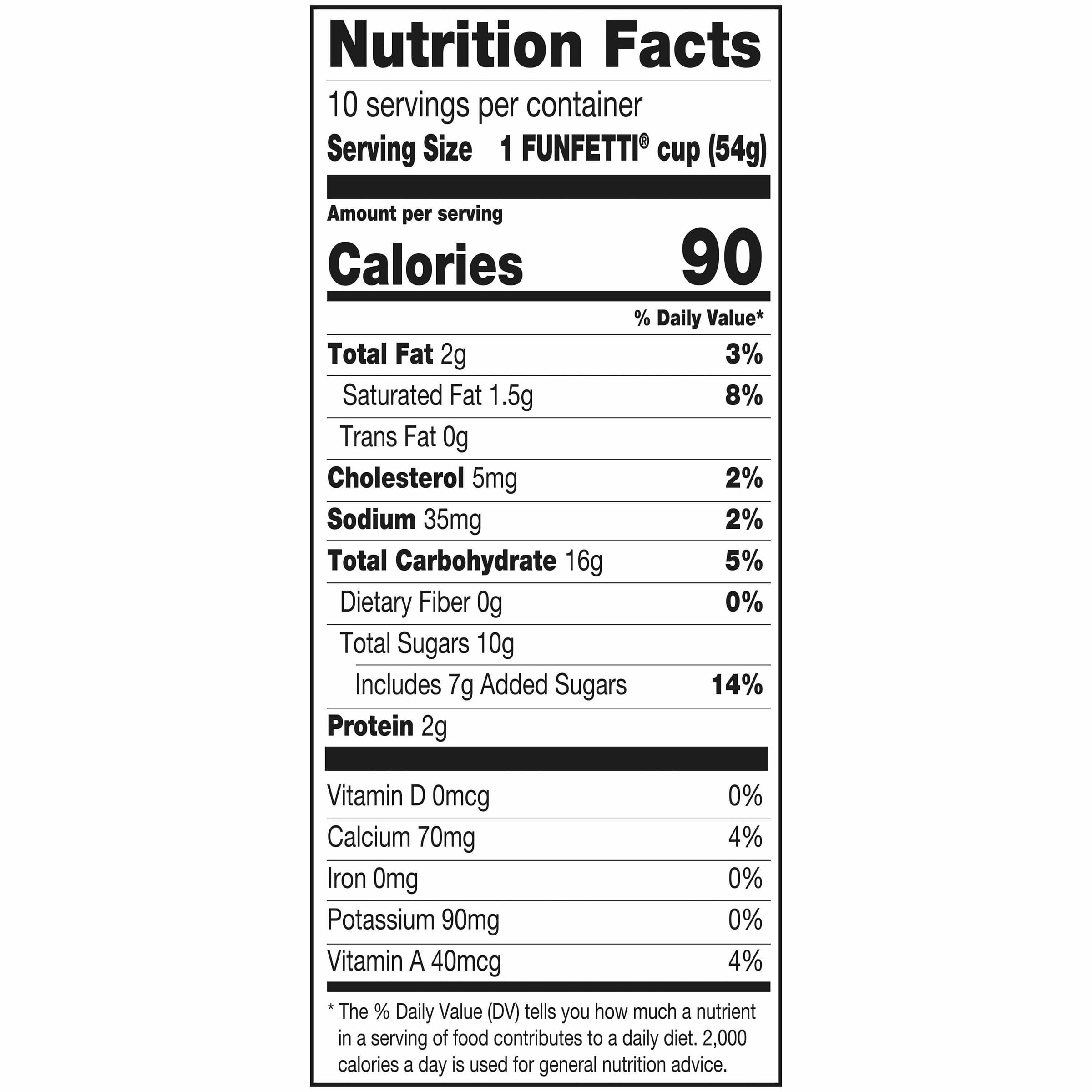 Funfetti Light Ice Cream with Rainbow Sprinkles Cups, 10 Pack