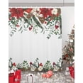 thumbnail image 5 of Polyester Fabric Christmas Poinsettia Shower Curtain, Xmas Botanical Pine Cones Waterproof Bathtub Curtain Bathroom Decor Set with Hooks 72 x 84 Inches, 5 of 6