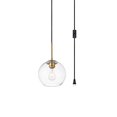 thumbnail image 3 of Living District LDPG2206BR Baxter 1 Light Brass Plug-In Pendant with Clear Glass, 3 of 6