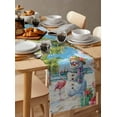 thumbnail image 3 of Coastal Snowman Christmas Table Runner Xmas Tree Flamingo Beach Tablerunners 14 x 72 Inch, Table Decorations Tabletop Scarf for Summer Gathering Holiday Farmhouse Kitchen Dining Decor, 3 of 6