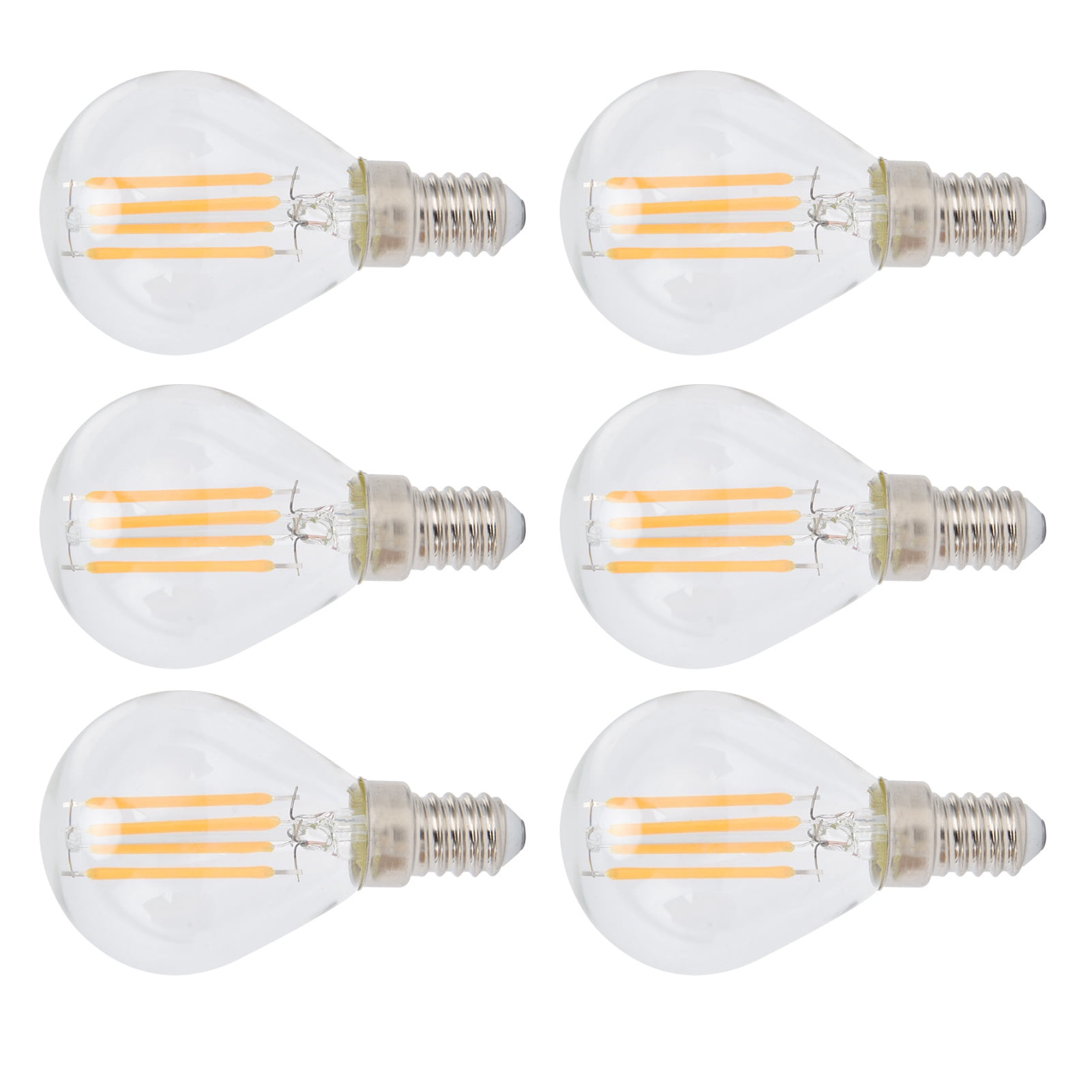 LHCER E12 Bulb,6PCS E12 LED Globe Bulbs 4W G45 Vintage Filament Lamp Clear Glass Bulb Warm Light Home Decor 110V,LED Bulb