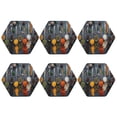 thumbnail image 2 of Pofeuu Various Herbs And Spices In Spoons Print Leather Coasters Set of 6, Round Cups Mugs Mat Pad for Home Kitchen Heat Resistant Drink Coasters,Hexagon, 2 of 7
