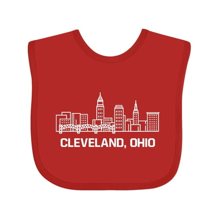 

Inktastic Cleveland Ohio Skyline Boys or Girls Baby Bib