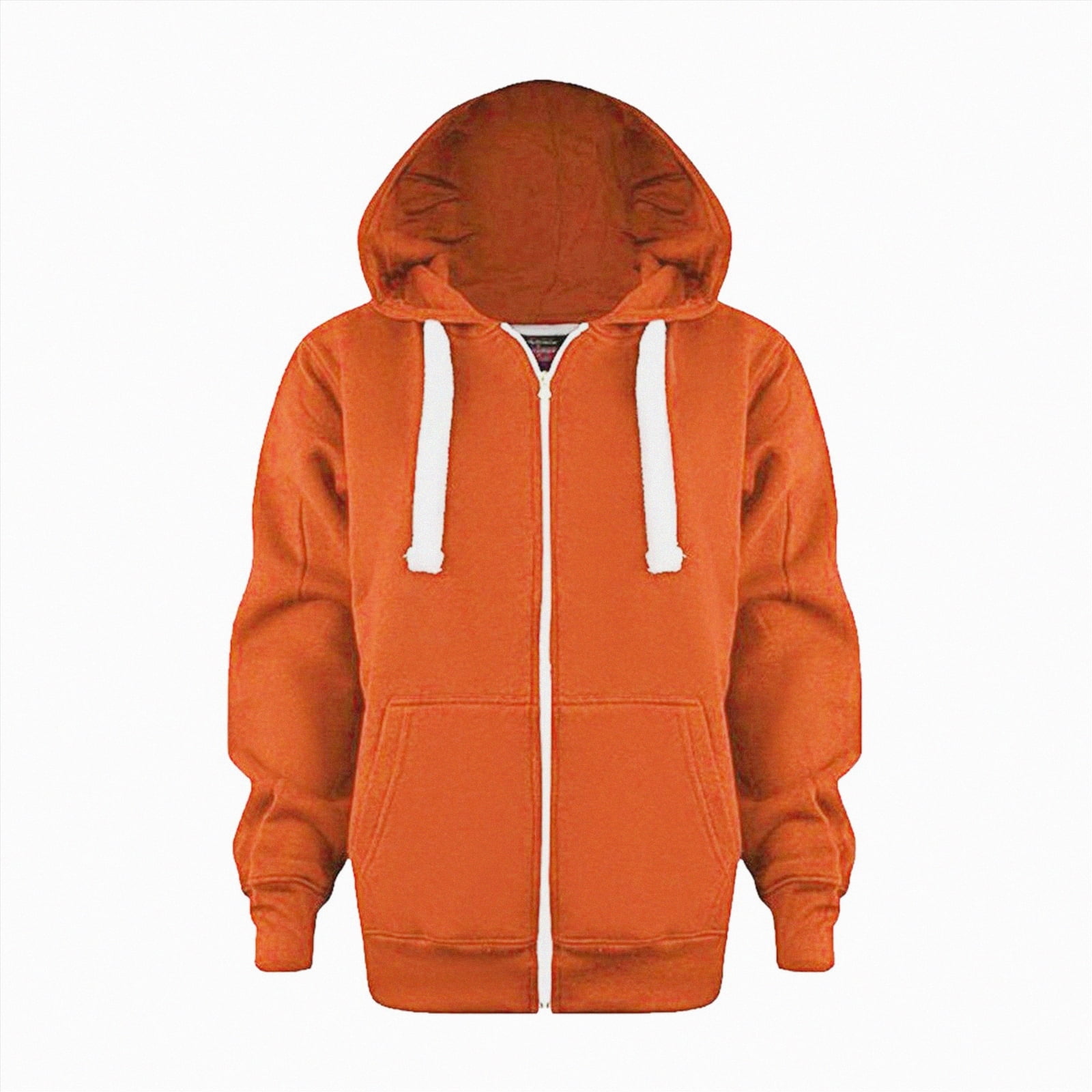 UAYOTSE Sweatshirt Color Solid Zip Jackets Long Hoodie Top Sleeve Up Girls Kids Boys Coat&jacket(Orange&3 7-8 Years)