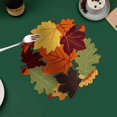 thumbnail image 1 of Feltree Maple Leaf Hand Embroidered Openwork Leaf Placemats Thanksgiving Pumpkin Applique Embroidered Pads Colorful Maple Leaves, 1 of 8
