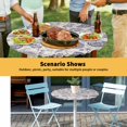thumbnail image 6 of Elastic Fitted Round Tablecloth, Vintage Spring Floral Waterproof Stretch Table Cover for 55"-60" Tables, Farmhouse Botanical Washable Outdoor Tablecloths for Patio, Picnic, Camping, 6 of 9