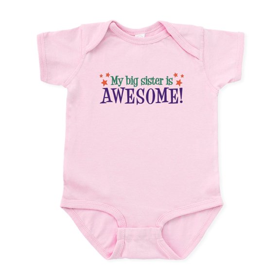 CafePress - My Big Sister Is Awesome Infant Bodysuit - Baby Light Bodysuit, Size Newborn - 24 Months