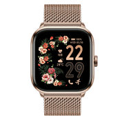 ICE-WATCH - Ice Smart 2.0 - Square Rose-Gold Connected Watch with Metal Strap - 023331 (1.7 Inches) - iOS, Android Water Resistant Smartwatch - Bluetooth, Pedometer, Games