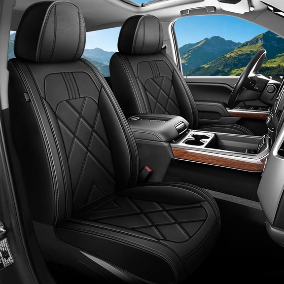 HQBQBUG Full Set Seat Covers Custom Fit for 2022-2024 2025 2026 Toyota Tundra Crewmax Double Cab Breathable Leather Truck Car Seat Covers