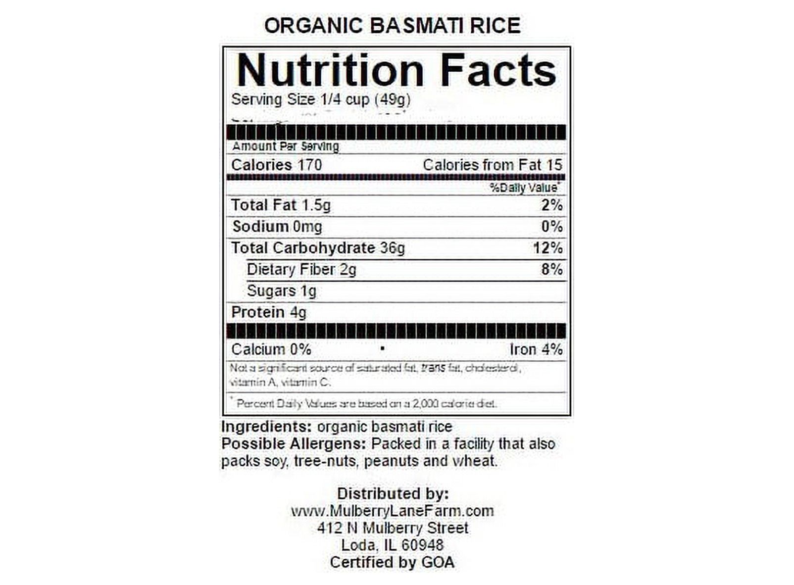 Basmati Rice, Brown, Ten Pounds (10 lbs) USDA Certified Organic, Non-GMO, Bulk by Mulberry Lane Farms