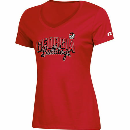 Women's Russell Red Georgia Bulldogs Arch V-Neck (Best Bookstores In Georgia)