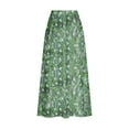 thumbnail image 4 of WXLWZYWL Women's Linen Maxi Skirt with Pockets - Floral Print Casual Elastic Waistband Flared Long Skirt 2024 Fall Fashion, 4 of 5