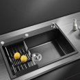 thumbnail image 3 of Multi-size Stainless Steel Kitchen Sink Single Bowl Nano Black Kitchen Fixtures Drain Kit Top Mount/Undermount, 3 of 5