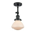 thumbnail image 1 of 201F-BK-G321-LED-Innovations Lighting-Olean-3.5W 1 LED Semi-Flush Mount in Industrial Style-6.75 Inches Wide by 11.25 Inches High   Matte Black Finish, 1 of 1