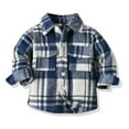 thumbnail image 2 of KYAIGUO Baby Kids Boys Long Sleeve Shirt Toddler Button down Plaid Shirts Newborn Spring Fall Winter Flannel Shacket Jackets Tartan Tops for 6M-9Y, 2 of 7