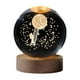 thumbnail image 2 of Lámpara de noche con bola de cristal 3D, luz de noche, base de madera, decorativa Luna, 2 of 9