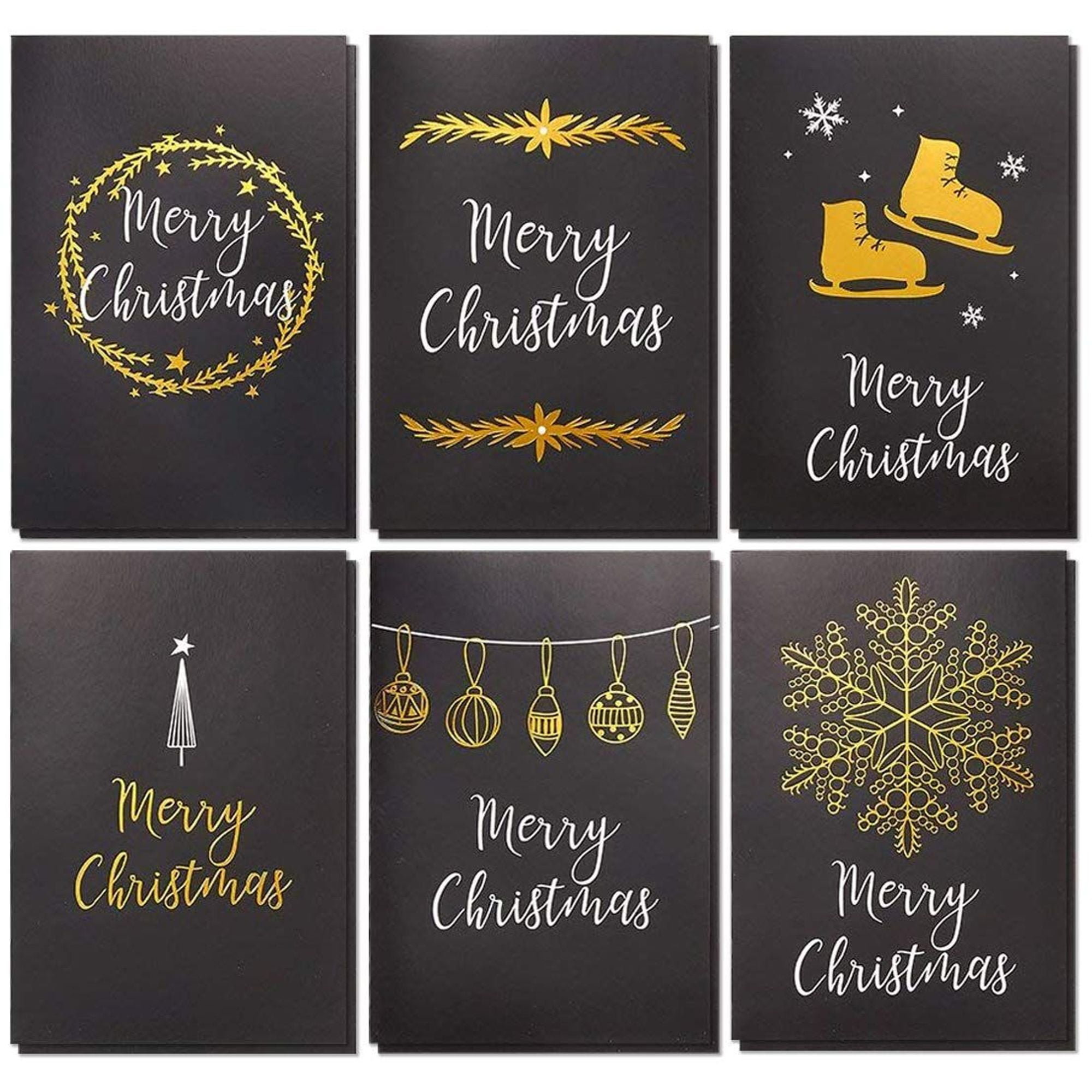 Download 36-Pack Merry Christmas Cards Bulk Box, Winter Holiday ...