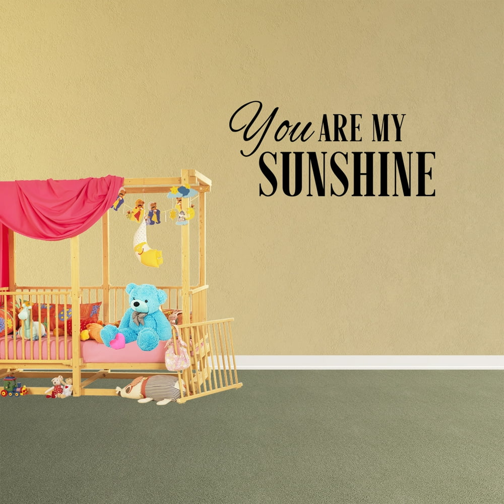 You Are My Sunshine Vinyl Wall Decal Quote Childrens Nursery Lettering