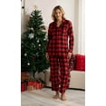 thumbnail image 3 of EK4YDNDS Womens Fleece Pajama Set, Cozy Long Sleeve Button-Down PJs 2-Piece Ultra Soft Sleepwear(BUFFALO PLAID-RED, 2XL), 3 of 4