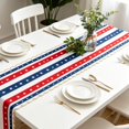 thumbnail image 4 of Dtchengua July 4th Table Runner - Patriotic Red Blue and White Decoration for 250th Anniversary Memorial Day Independence Day USA American Holiday Kitchen Dining Room Decor Party, 4 of 7