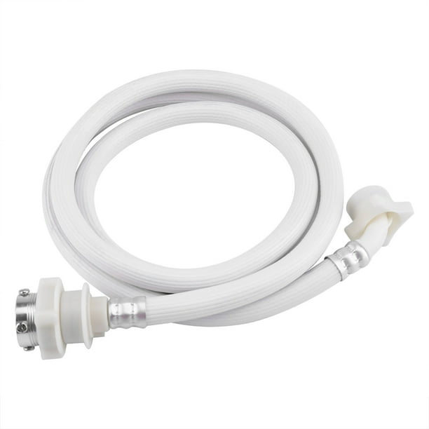Manguera de entrada de agua para lavadora, conector de tubo de lavadora, color blanco, longitud larga de 2 m