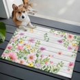 thumbnail image 3 of Entryway Rug 2'x3', Pink Purple Flower Small Rug for Kitchen Bathroom Door Mat Indoor Entrance, Spring Farmhouse Floral Leaf Wood Grain Non-Slip Area Rugs Floor Mats Carpet Front Door Rugs, 3 of 8