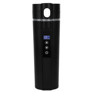 Tech Tools Heated Car Travel Mug - Keeps Your Bevrege Hot - Retro Style -  Stainless Steel 12 Volts (Black)