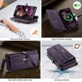 thumbnail image 6 of for Samsung Galaxy S21 Ultra Wallet Case with Card Slots [9 Cards + Cash Slot + Zipper Pocket] Magnetic Closure, Detachable Strap, Kickstand, RFID Blocking & Shockproof TPU,Wireless Charging, 6 of 9