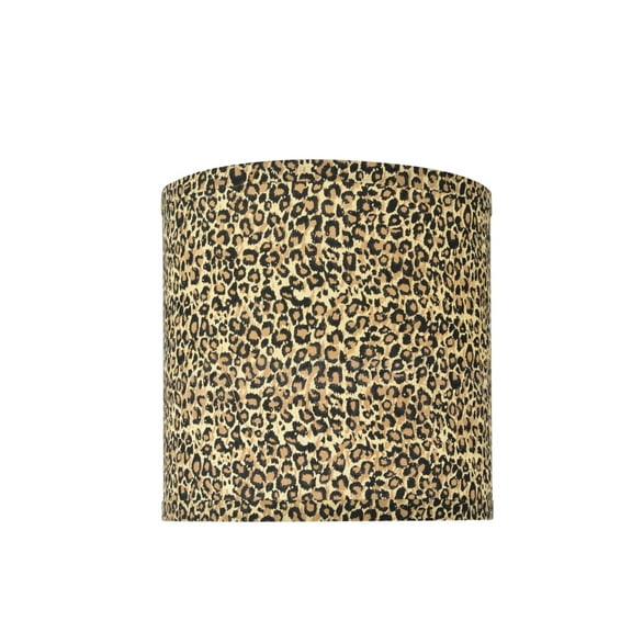 Aspen Creative 31054 Transitional Hardback Drum (Cylinder) Shape Spider Construction Lamp Shade in Leopard Pattern, 8" wide (8" x 8" x 8")