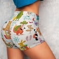 thumbnail image 4 of Fuzoiu Travel Animals Print Women's Workout Shorts,Workout Biker Shorts Women,Exercise Fitness Shorts,Scrunch Short, Athletic Shorts for Gym Yoga Running Sport Active-X-Large, 4 of 8