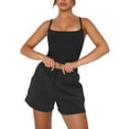 thumbnail image 2 of KelaJuan Women’s Two Piece Yoga Outfits, Spaghetti Strap Crop Cami Tops and Wide Leg Shorts Set, 2 of 8